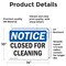 Signmission Closed For Cleaning, 14 in W x Rectangle, Vinyl Decal OS-2PACK-NS-D-1014-L-10673 - alternate 3